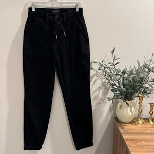 Judy Blue Women's Black High Waisted Double Roll Cuff Jogger Jeans 3/26 Comfy